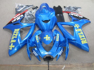 Blau Gelb Rizla 06-07 Suzuki GSXR 750 Motorrad Verkleidungen