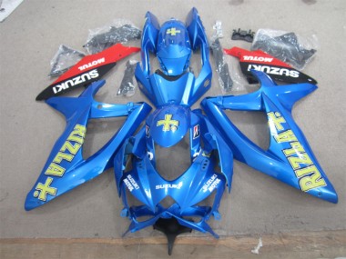 Blau Gelb Rizla Weiß Motul 08-10 Suzuki GSXR 600 Motorrad Verkleidung