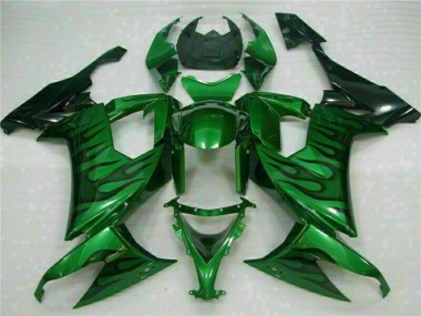 Grüne Flamme 08-10 Kawasaki ZX10R Motorrad Verkleidung