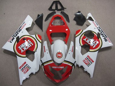 Rot Weiß Lucky Strike Motul 04-05 Suzuki GSXR 600 Motorrad Verkleidung