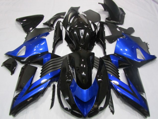 Schwarz Blau 06-11 Kawasaki ZX14R ZZR1400 Motorrad Verkleidung