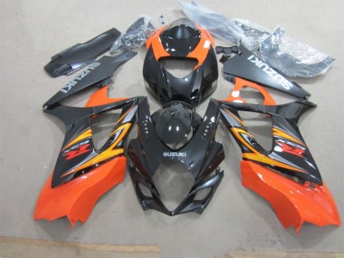 Schwarz Orange 07-08 Suzuki GSXR 1000 Motorrad Verkleidung