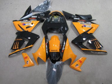 Schwarz Orange 3M Monster 03-05 Kawasaki ZX10R Motorrad Verkleidung