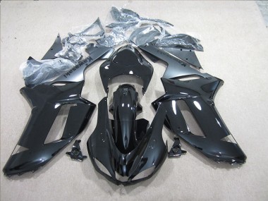 Schwarz Silber 07-08 Kawasaki ZX6R Motorrad Verkleidung