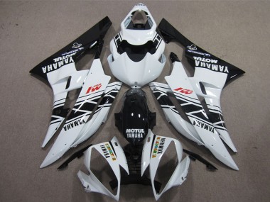 Schwarz weißes Motul 06-07 Yamaha YZF R6 Motorrad Verkleidung