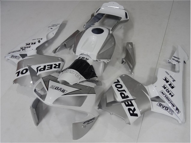 Silver Weiß Schwarz Repsol 03-04 Honda CBR600RR Motorrad Verkleidung