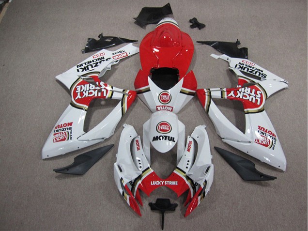 Weiß Lucky Strike Rot Motul 05-06 Suzuki GSXR 1000 Motorrad Verkleidung